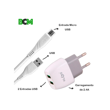Carregador Completo Micro USB V8 KC-8A