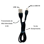 Cabo Micro USB V8