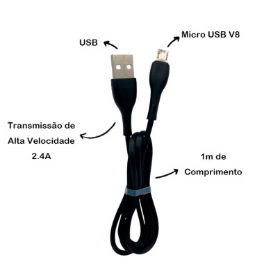Cabo Micro USB V8