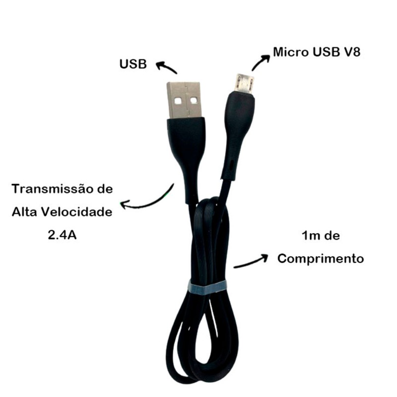 Cabo Micro USB V8