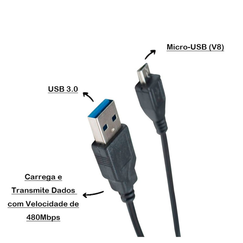 Cabo Micro USB XC-CD-V8 3.0A