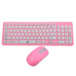 Kit Teclado + Mouse Sem Fio Rosa