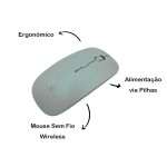 Kit Teclado + Mouse Sem Fio Branco